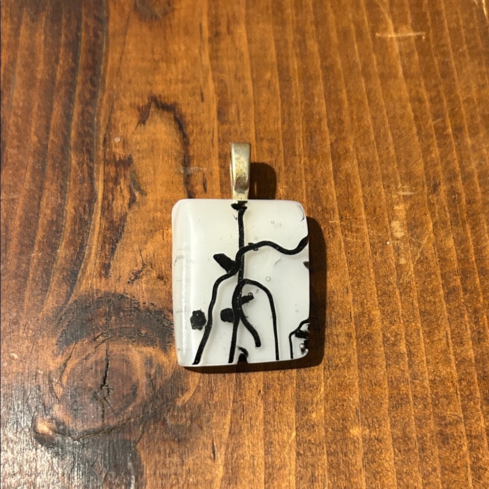 Abstract Black and White Pendant